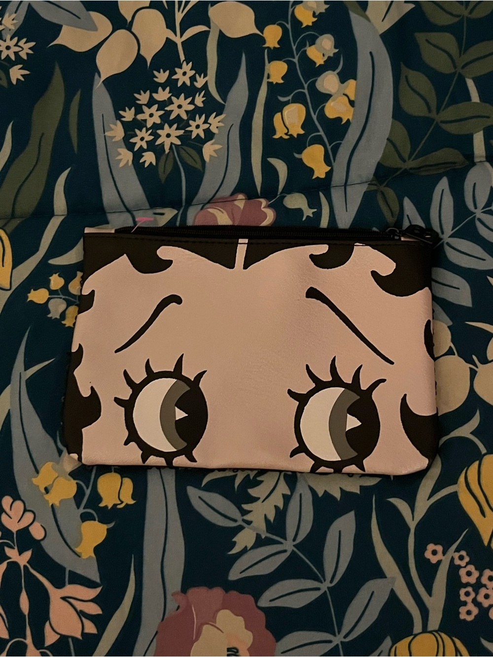 Ipsy Betty Boop Pink and Black Face Zip Cosmetic Pouch